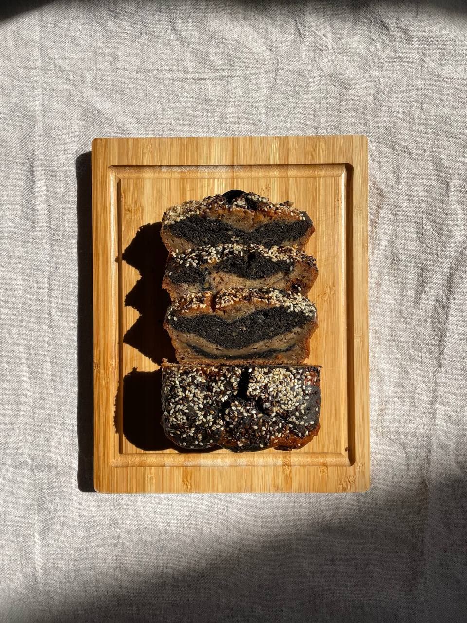 Black Sesame Swirl Banana Bread